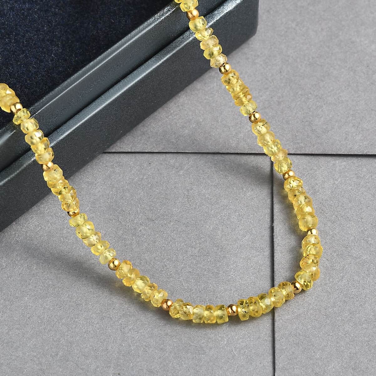 Yellow Sapphire 33.00 ctw Beaded Necklace in Vermeil Yellow Gold Over Sterling Silver 18 Inches image number 1