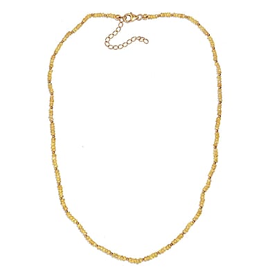 Yellow Sapphire 33.00 ctw Beaded Necklace in Vermeil Yellow Gold Over Sterling Silver 18 Inches