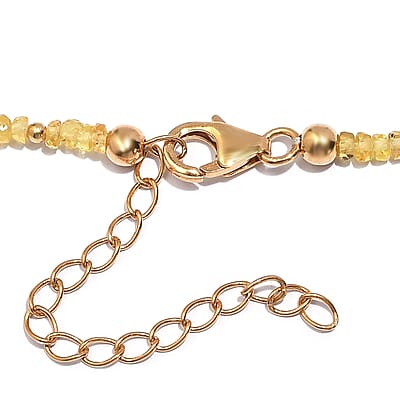 Yellow Sapphire 33.00 ctw Beaded Necklace in Vermeil Yellow Gold Over Sterling Silver 18 Inches