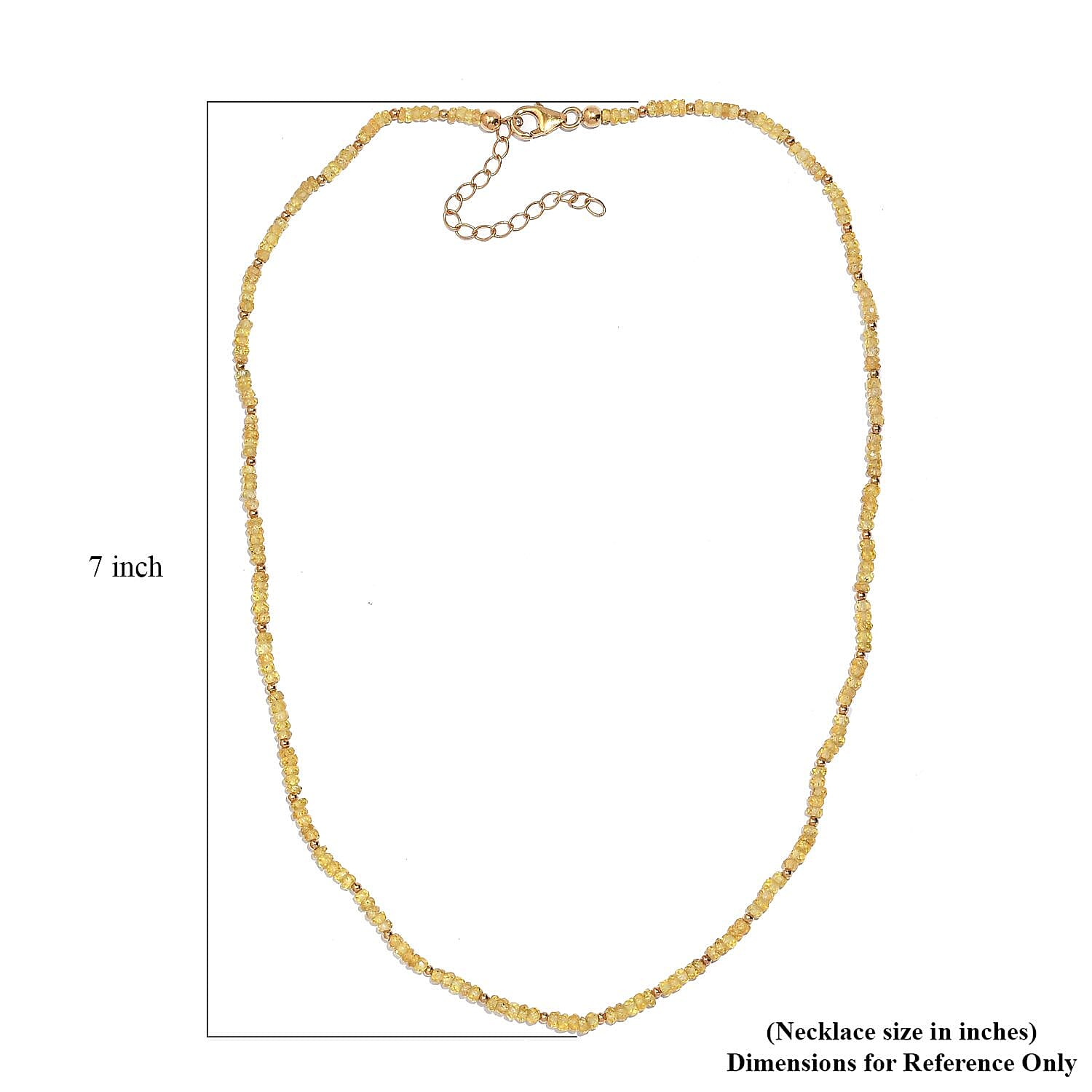 Yellow Sapphire 33.00 ctw Beaded Necklace in Vermeil Yellow Gold Over Sterling Silver 18 Inches