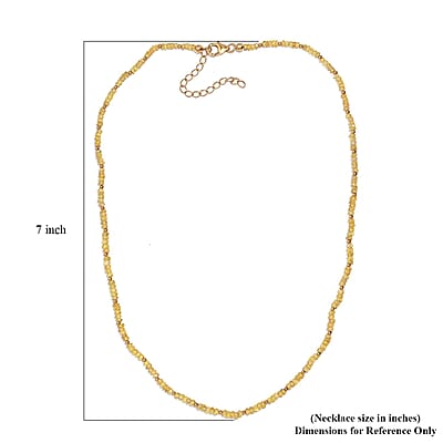 Yellow Sapphire 33.00 ctw Beaded Necklace in Vermeil Yellow Gold Over Sterling Silver 18 Inches
