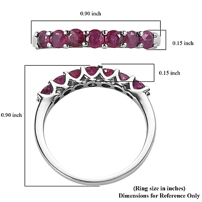 Ruby Ring in Stainless Steel (Size 10.0) 1.10 ctw