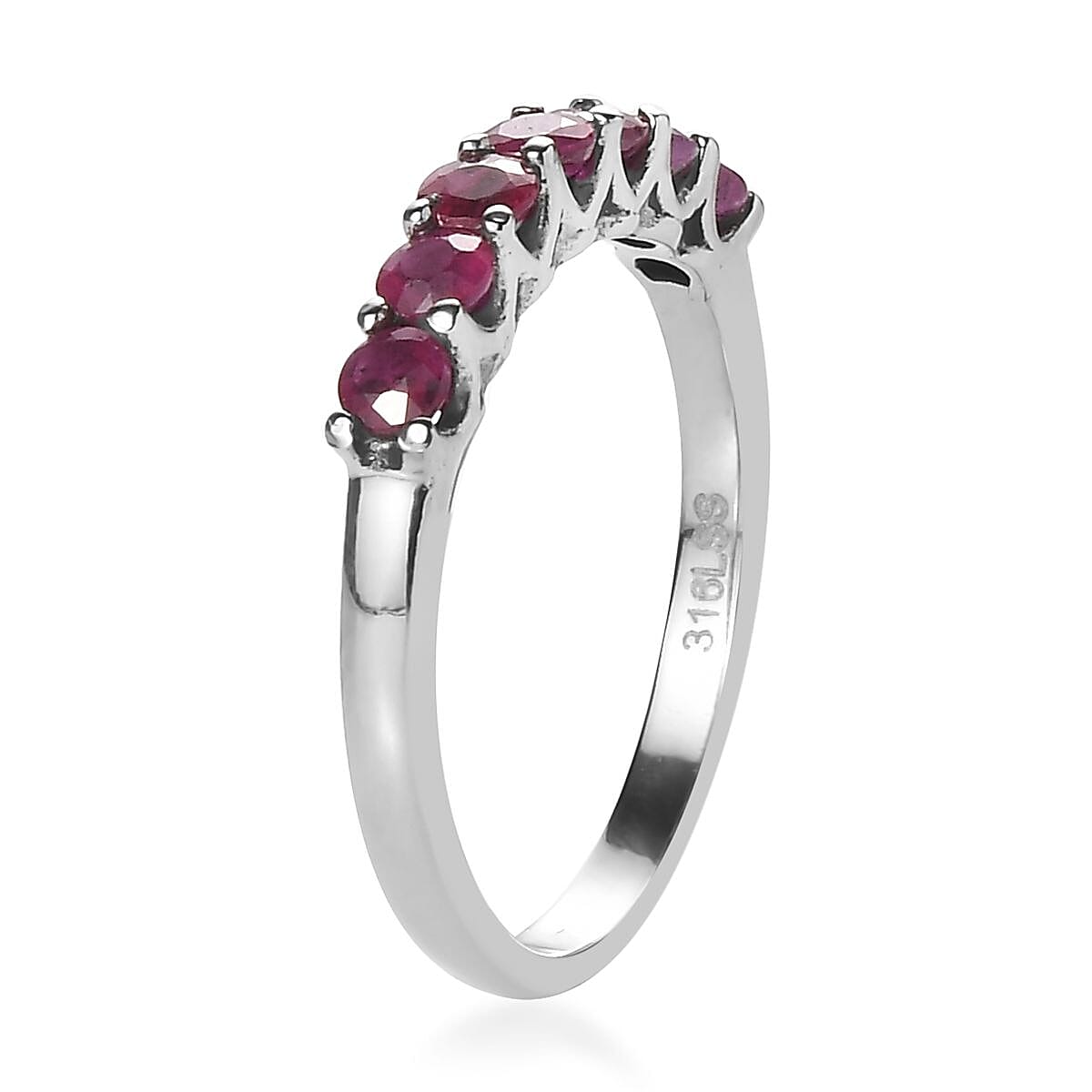 Ruby 1.10 ctw Ring in Stainless Steel (Size 7.0) image number 3