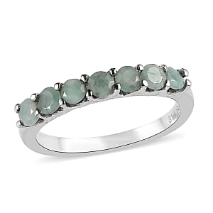 Emerald 0.80 ctw Ring in Stainless Steel (Size 8.0)