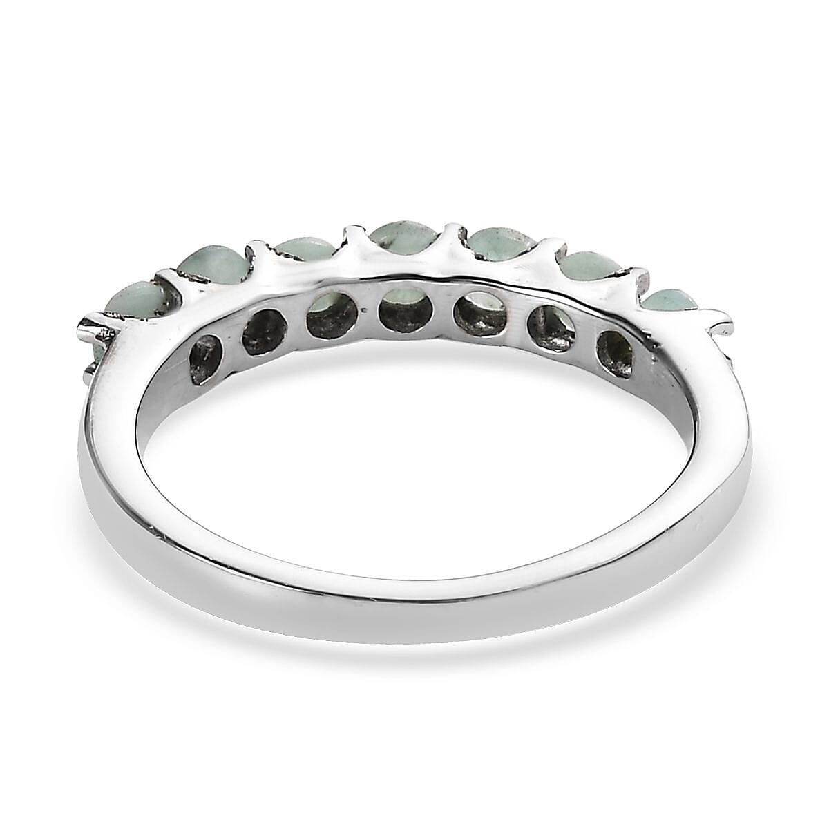 Emerald 0.80 ctw Ring in Stainless Steel (Size 8.0) image number 4