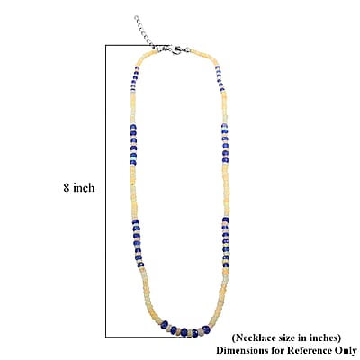AAA Tanzanite and Ethiopian Welo Opal 50.00 ctw Necklace in Rhodium Over Sterling Silver 18 Inches