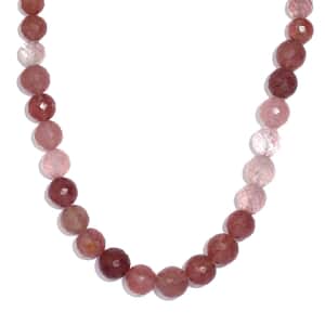 Tanzanian Natronite 280.00 ctw Beaded Necklace in Rhodium Over Sterling Silver 18 Inches