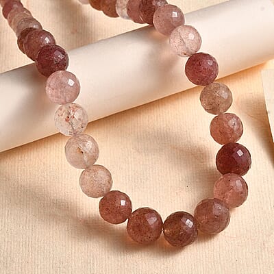 Tanzanian Natronite 280.00 ctw Beaded Necklace in Rhodium Over Sterling Silver 18 Inches