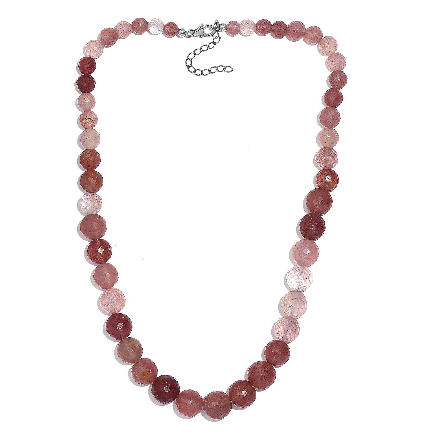 Tanzanian Natronite 280.00 ctw Beaded Necklace in Rhodium Over Sterling Silver 18 Inches