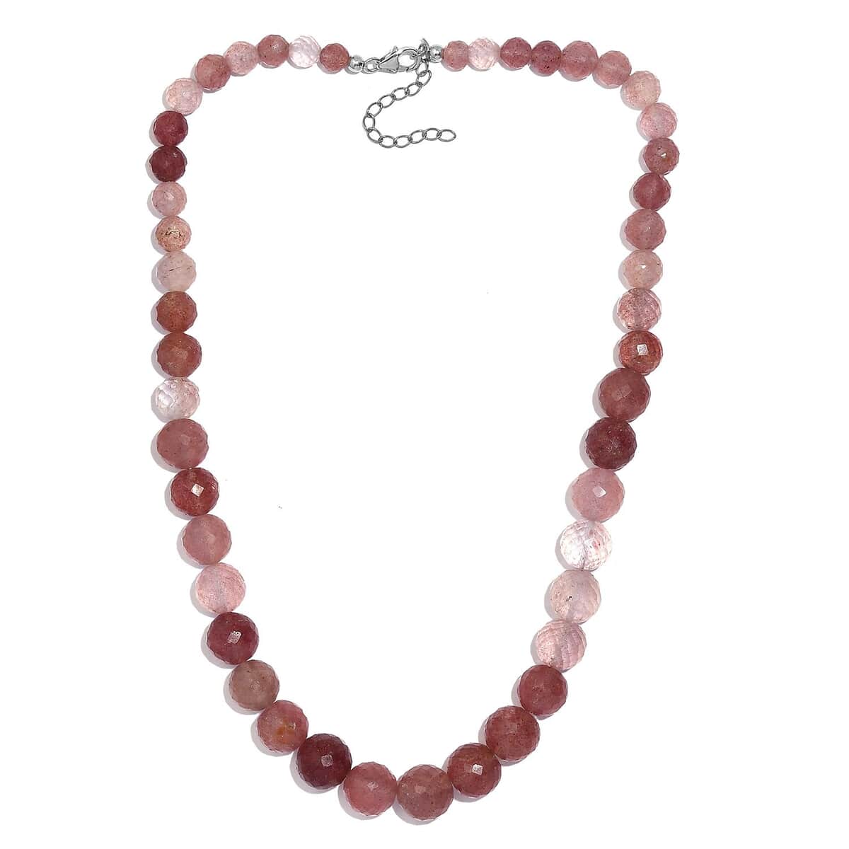 Tanzanian Natronite 280.00 ctw Beaded Necklace in Rhodium Over Sterling Silver 18 Inches image number 3