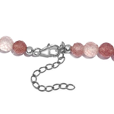 Tanzanian Natronite 280.00 ctw Beaded Necklace in Rhodium Over Sterling Silver 18 Inches