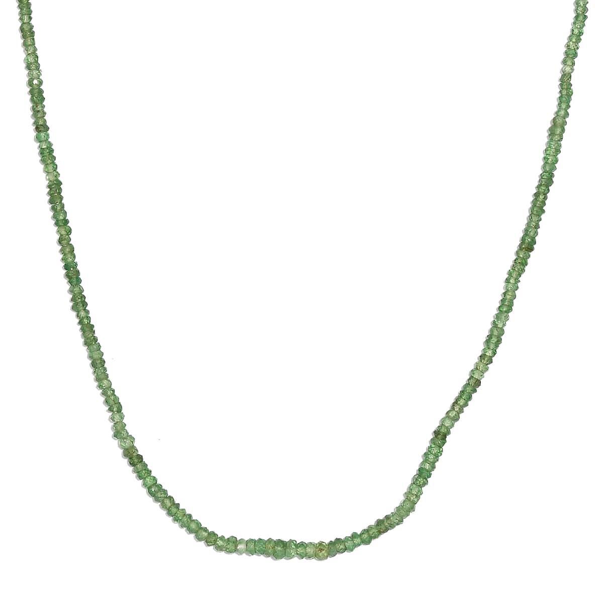 Tsavorite Garnet Beaded 30 ctw Necklace 18 Inches in Rhodium Over Sterling Silver image number 0