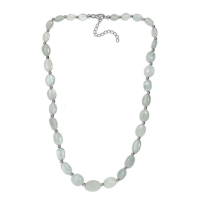 Mangoro Aquamarine 130.00 ctw Necklace in Rhodium Over Sterling Silver 18 Inches
