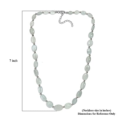 Mangoro Aquamarine 130.00 ctw Necklace in Rhodium Over Sterling Silver 18 Inches
