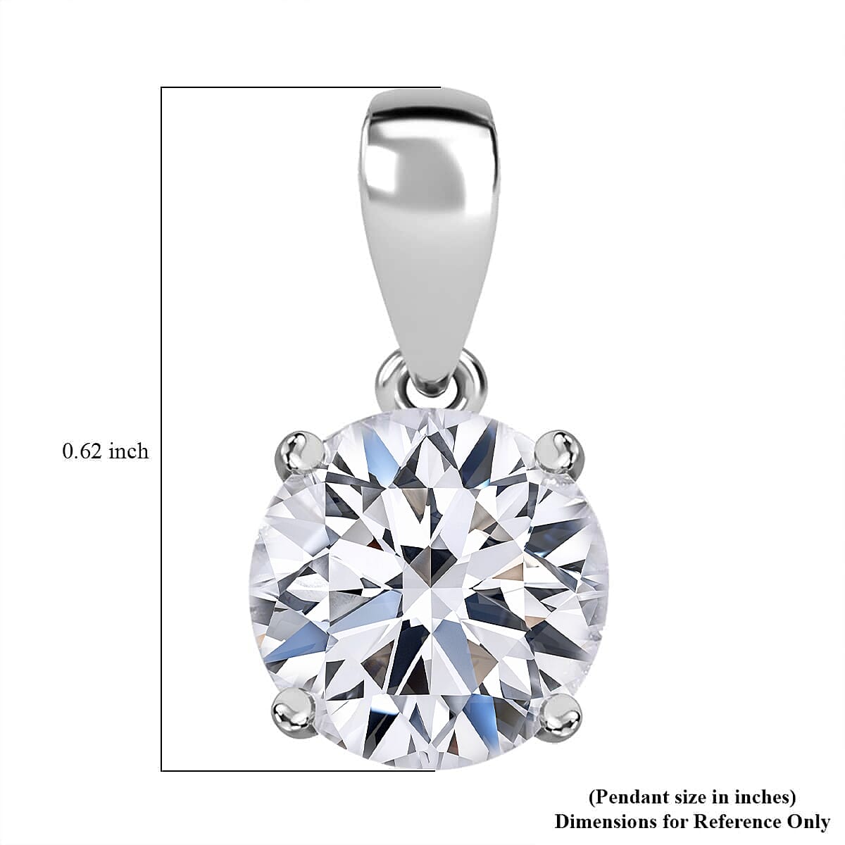 Luxuriant Lab Grown Diamond G VS 3.00 ctw Pendant without Chain in 14K White Gold image number 5