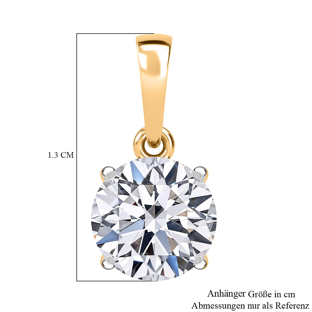 Luxuriant Lab Grown Diamond G VS 3.00 ctw Pendant without Chain in 14K Yellow Gold image number 4