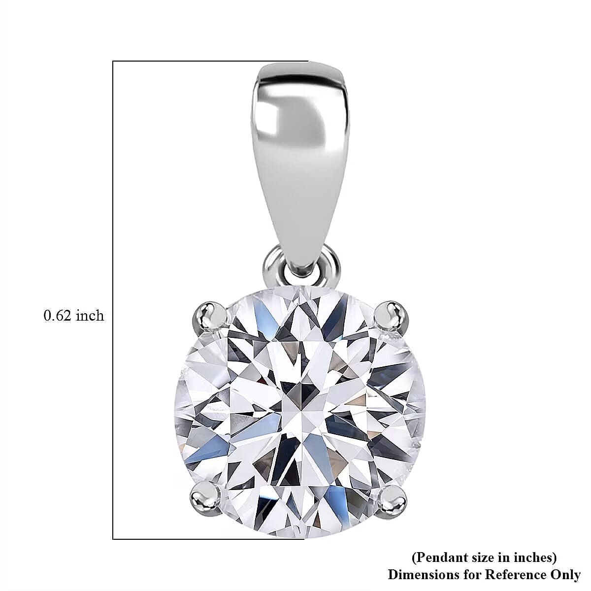 Luxuriant Lab Grown Diamond G VS 3.00 ctw Pendant without Chain in 950 Platinum image number 6