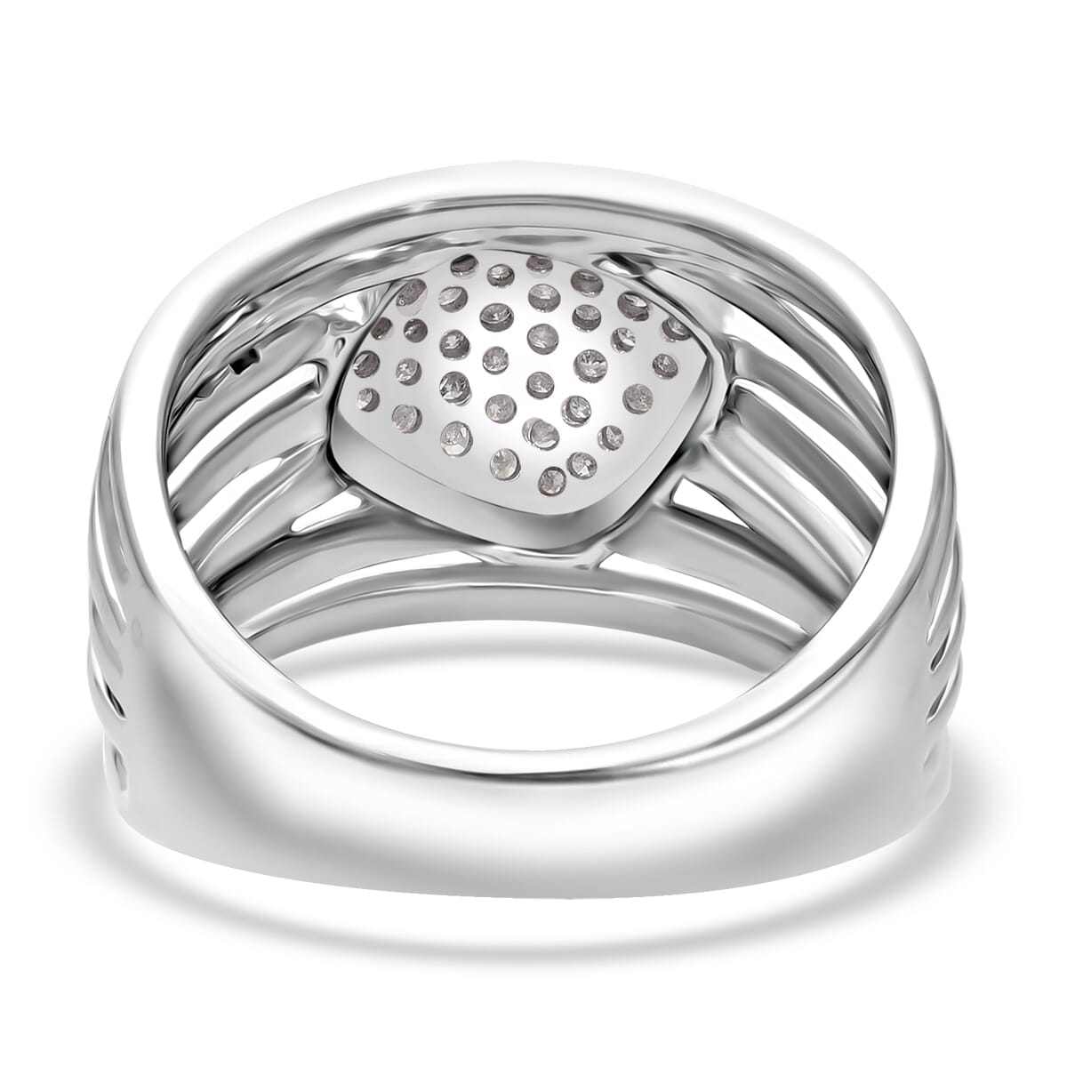 White Diamond 0.50 ctw Ring in Platinum Over Sterling Silver (Size 8.0) image number 3