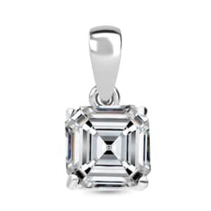 SGL Certified Asscher Cut Luxuriant Lab Grown Diamond G-H VS 2.00 ctw Solitaire Pendant in 950 Platinum