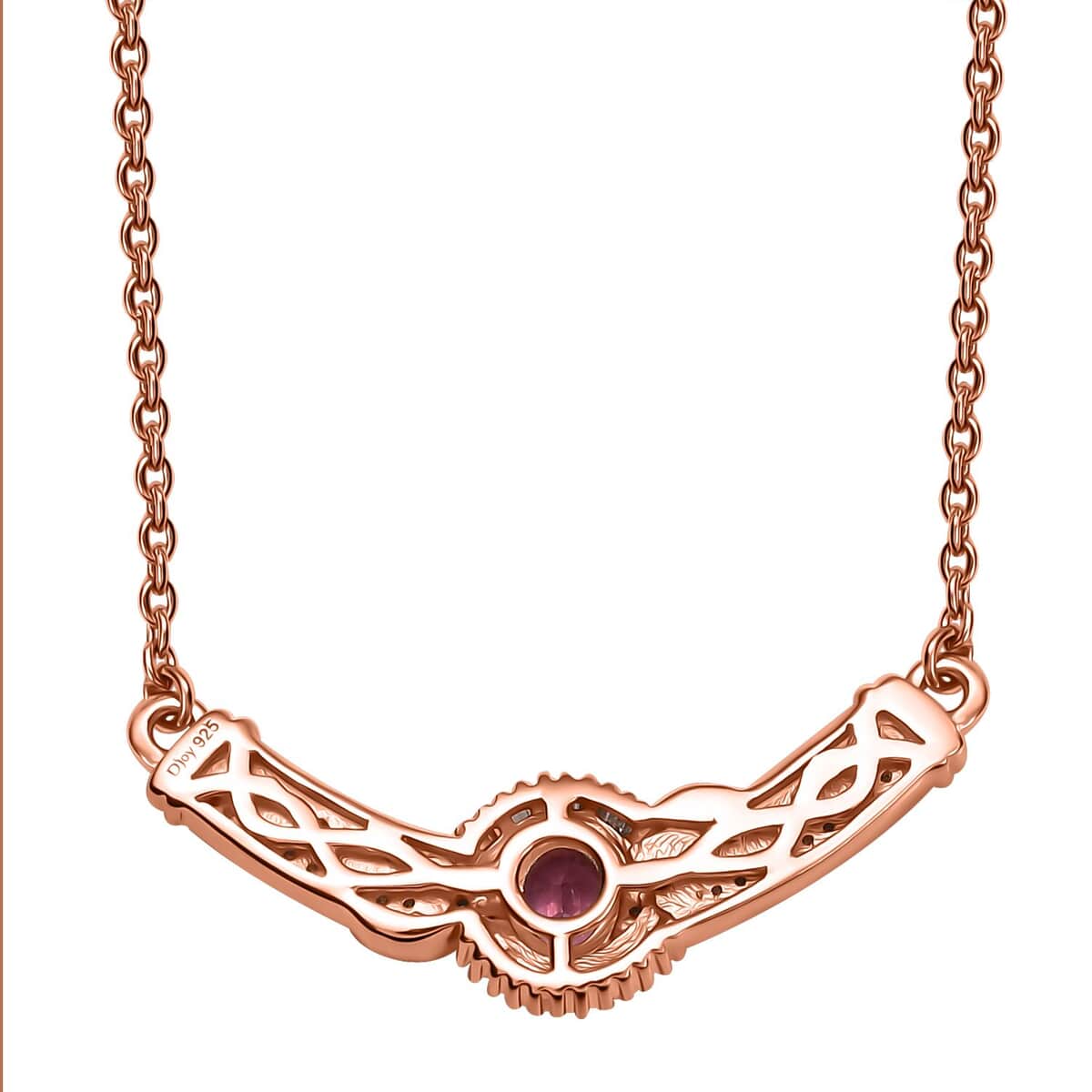 Mahenge Spinel and White Diamond 0.60 ctw Celebrity Necklace in 18K Vermeil Rose Gold Over Sterling Silver 18 Inches (Del. in 10-12 Days) image number 4