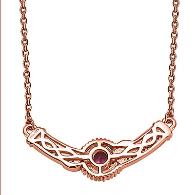 D'Joy Mahenge Spinel and White Diamond 0.60 ctw Celebrity Necklace in 18K Vermeil Rose Gold Over Sterling Silver 18-20 Inches