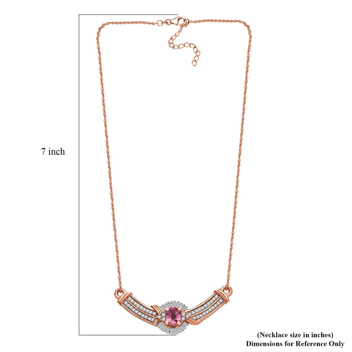 Mahenge Spinel and White Diamond 0.60 ctw Celebrity Necklace in 18K Vermeil Rose Gold Over Sterling Silver 18 Inches (Del. in 10-12 Days) image number 6