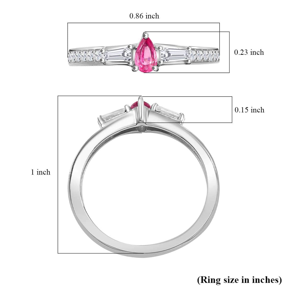 Mahenge Spinel and Moissanite 0.55 ctw Ring in Rhodium Over Sterling Silver (Size 10.0) image number 5