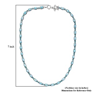D'Joy Larimar and Multi Gemstone 38.85 ctw Turtle Necklace in Rhodium Over Sterling Silver 18 Inches