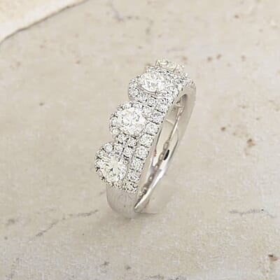 Last Chance Modani Closeout 950 Platinum Diamond (F, VS1) Crown Ring (Size 10.0) 1.65 ctw