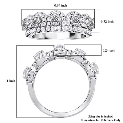 Last Chance Modani Closeout 950 Platinum Diamond (F, VS1) Crown Ring (Size 10.0) 1.65 ctw