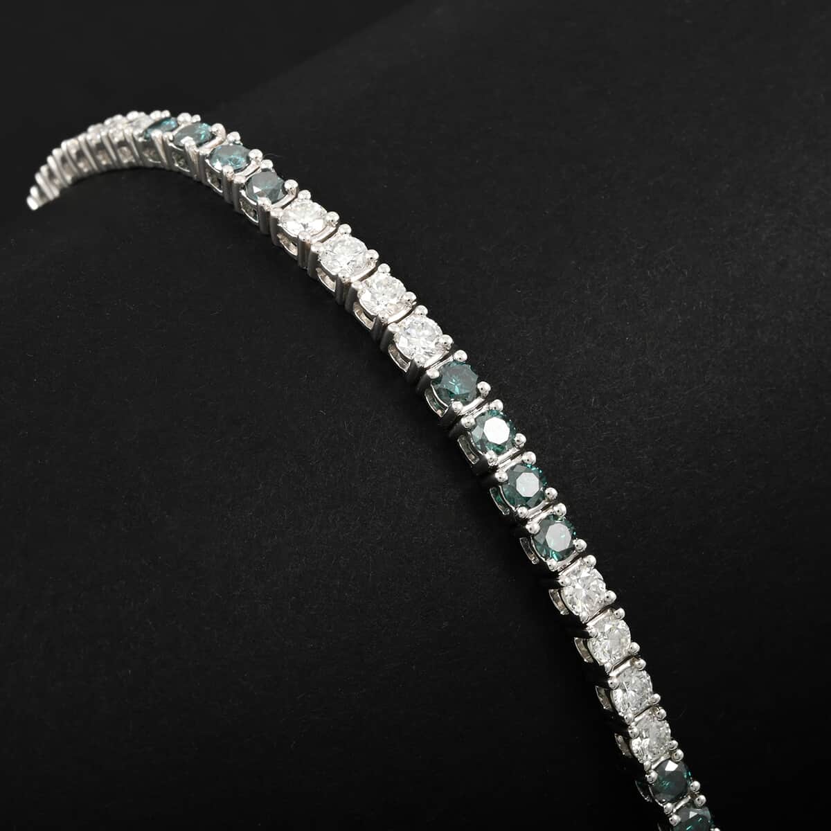 Modani Blue and White Diamond SI 3.00 ctw Bracelet in 950 Platinum 14 Grams (7.25 In) image number 1