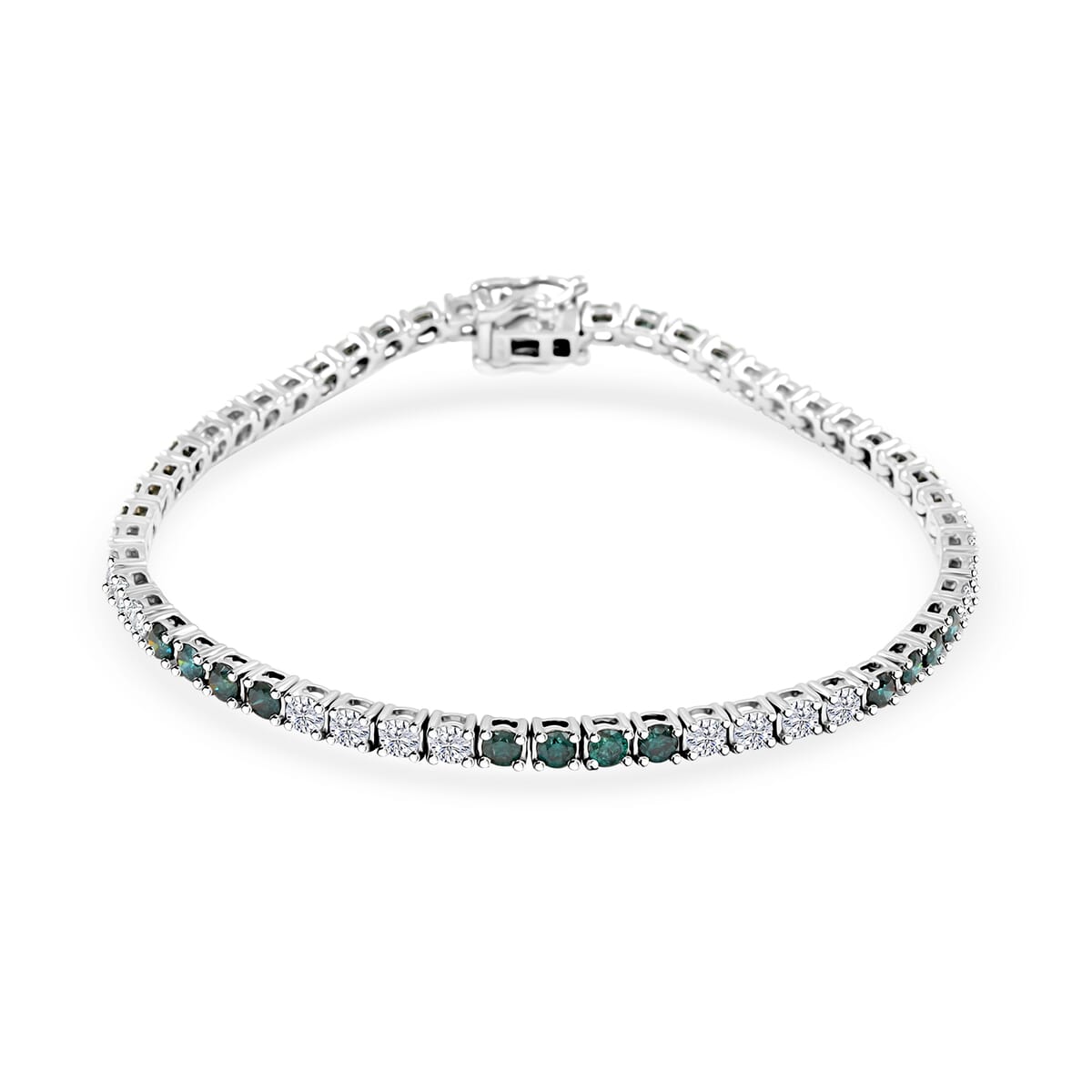 Modani Blue and White Diamond SI 3.00 ctw Bracelet in 950 Platinum 14 Grams (8.00 In) image number 0