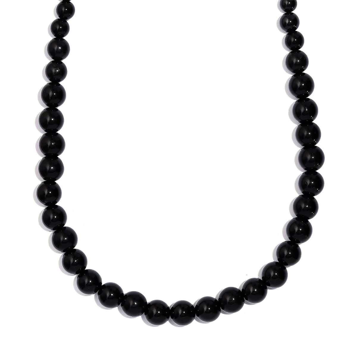 Thai Black Spinel 145.00 ctw Beaded Necklace in Stainless Steel 20 Inches image number 0