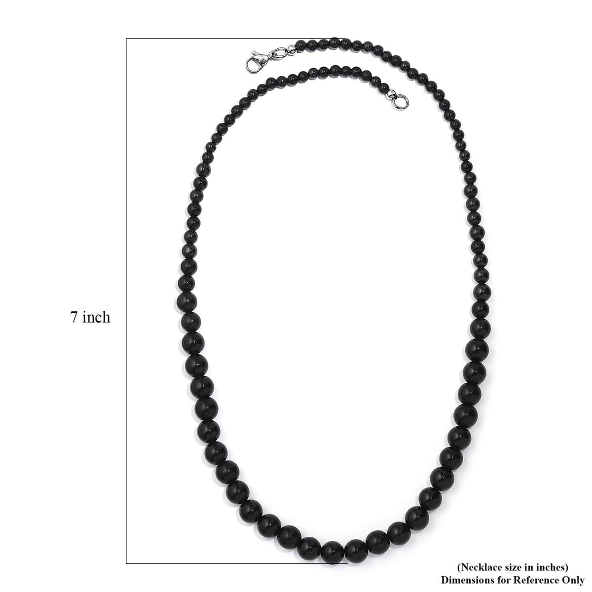 Thai Black Spinel 145.00 ctw Beaded Necklace in Stainless Steel 20 Inches image number 5