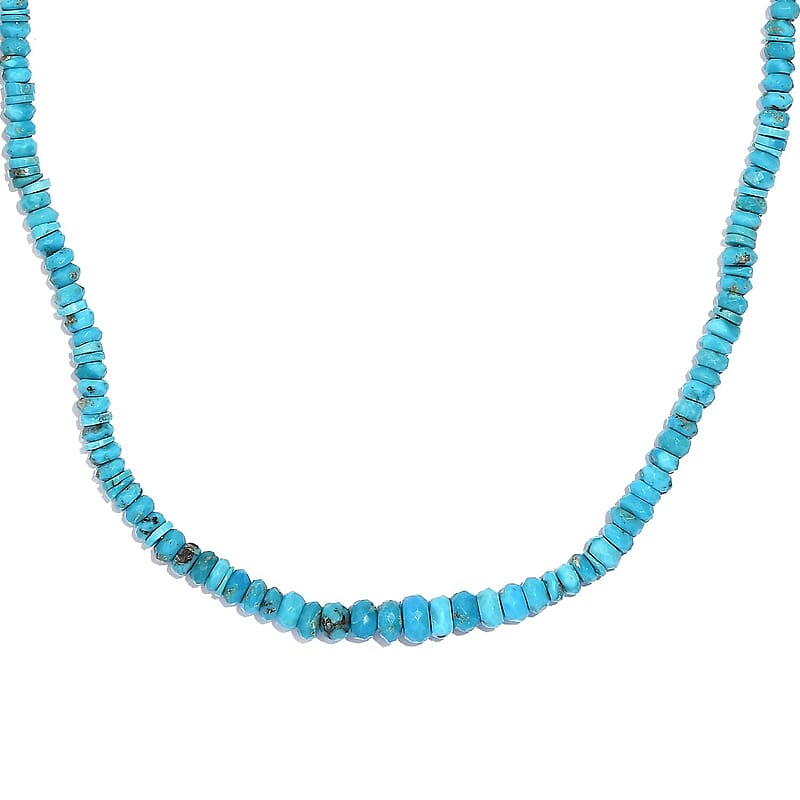 Turquoise 63.00 ctw Beaded Necklace in 14K YG Over Sterling Silver 18-20 Inches