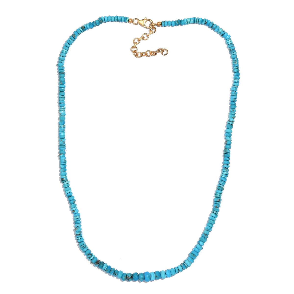 Turquoise 63.00 ctw Beaded Necklace in 14K YG Over Sterling Silver 18-20 Inches image number 3