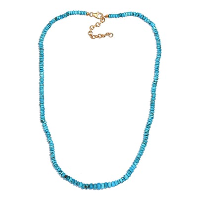 Turquoise 63.00 ctw Beaded Necklace in 14K YG Over Sterling Silver 18-20 Inches