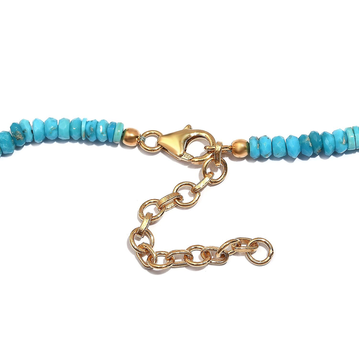 Turquoise 63.00 ctw Beaded Necklace in 14K YG Over Sterling Silver 18-20 Inches
