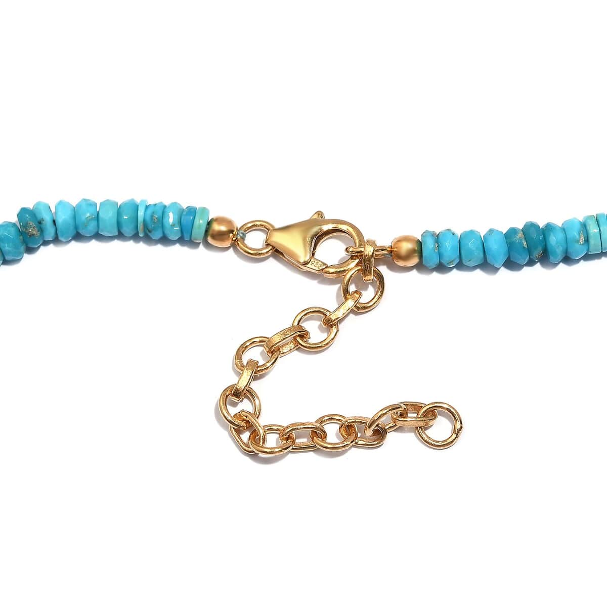 Turquoise 63.00 ctw Beaded Necklace in 14K YG Over Sterling Silver 18-20 Inches image number 4