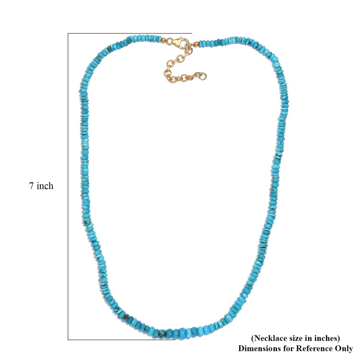 Turquoise 63.00 ctw Beaded Necklace in 14K YG Over Sterling Silver 18-20 Inches image number 5