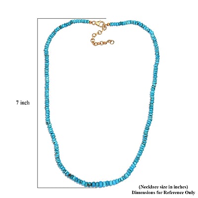 Turquoise 63.00 ctw Beaded Necklace in 14K YG Over Sterling Silver 18-20 Inches
