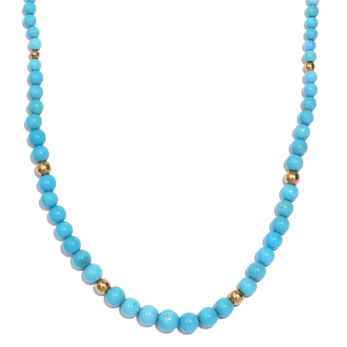 Sleeping Beauty Turquoise 20.00 ctw Beaded Necklace in Sterling Silver 18 Inches image number 0