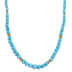 Sleeping Beauty Turquoise 20.00 ctw Beaded Necklace in Sterling Silver 18 Inches