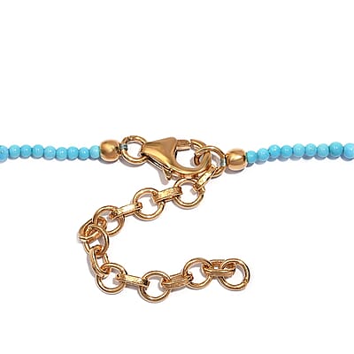 Sleeping Beauty Turquoise 20.00 ctw Beaded Necklace in Sterling Silver 18 Inches