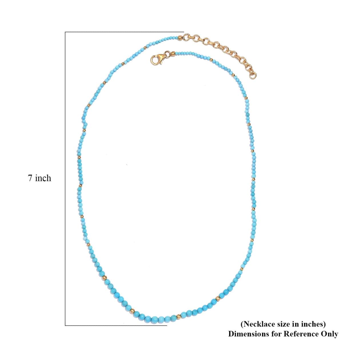 Sleeping Beauty Turquoise 20.00 ctw Beaded Necklace in Sterling Silver 18 Inches image number 5