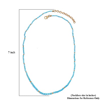 Sleeping Beauty Turquoise 20.00 ctw Beaded Necklace in Sterling Silver 18 Inches