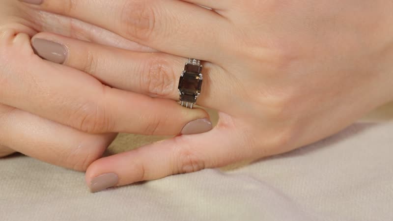 Brazilian Smoky Quartz 2.70 ctw Fancy Ring in Stainless Steel (Size 10.0)