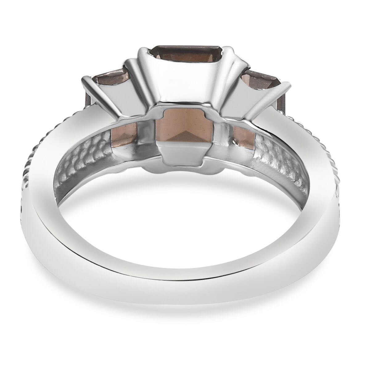 Brazilian Smoky Quartz 2.70 ctw Fancy Ring in Stainless Steel (Size 10.0) image number 4
