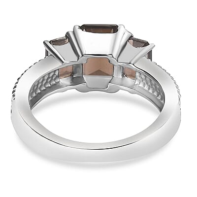 Brazilian Smoky Quartz 2.70 ctw Fancy Ring in Stainless Steel (Size 10.0)