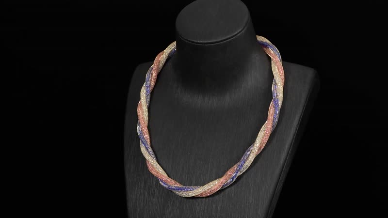 Doorbuster Multi Color Austrian Crystal Necklace 19.5-21.5 Inches in Goldtone